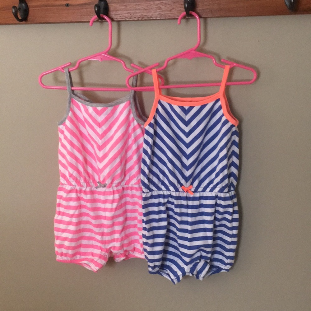 Carters 24 month rompers pink and blue